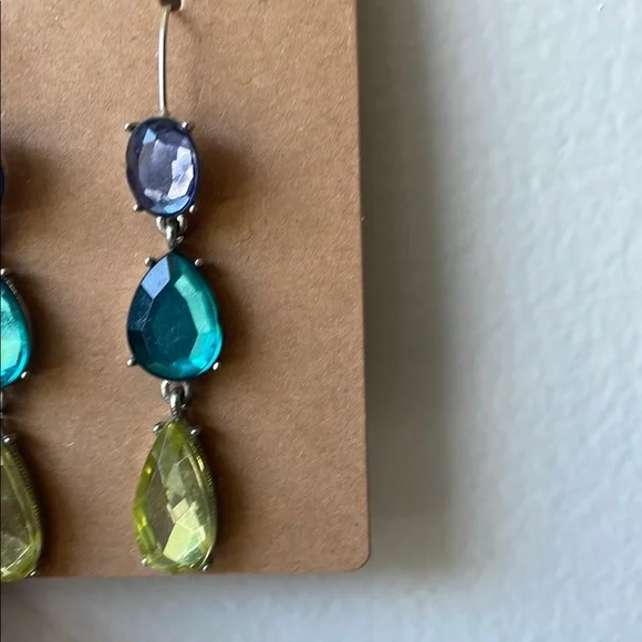 NWOT Elegant Multi-Color Drop Earrings - Picture 3 of 6